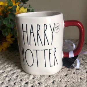 Rae Dunn HARRY POTTER Double-Sided Mug with Red Handle